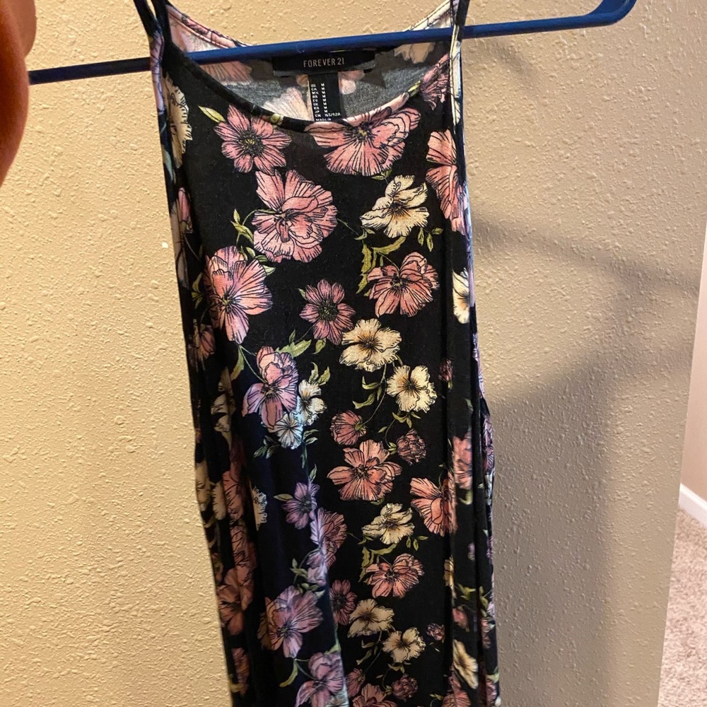 Forever 21 black and pink flower dress